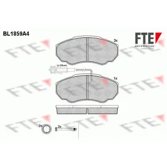 Jeu de 4 plaquettes de frein avant FTE OEM 425243