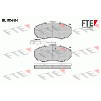FTE BL1859B4 - Jeu de 4 plaquettes de frein avant