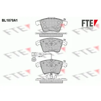 FTE BL1870A1 - Jeu de 4 plaquettes de frein avant