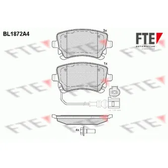 FTE BL1872A4 - Jeu de 4 plaquettes de frein arrière