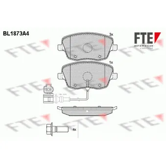 FTE BL1873A4 - Jeu de 4 plaquettes de frein avant