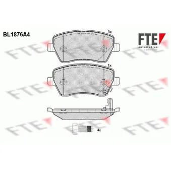 FTE BL1876A4 - Jeu de 4 plaquettes de frein avant