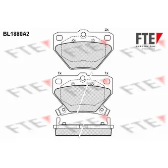 FTE BL1880A2 - Jeu de 4 plaquettes de frein arrière