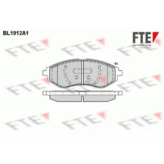 Jeu de 4 plaquettes de frein avant FTE OEM 96534653