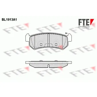 FTE BL1913A1 - Jeu de 4 plaquettes de frein arrière
