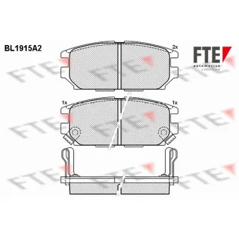 FTE BL1915A2 - Jeu de 4 plaquettes de frein arrière