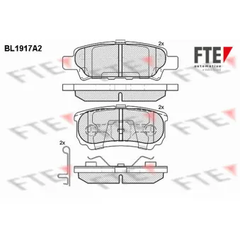 FTE BL1917A2 - Jeu de 4 plaquettes de frein arrière