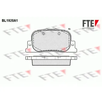 FTE BL1920A1 - Jeu de 4 plaquettes de frein arrière