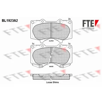 Jeu de 4 plaquettes de frein avant FTE OEM 0446504070