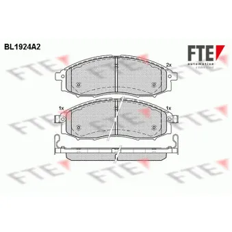 Jeu de 4 plaquettes de frein avant FTE OEM 410607Z025