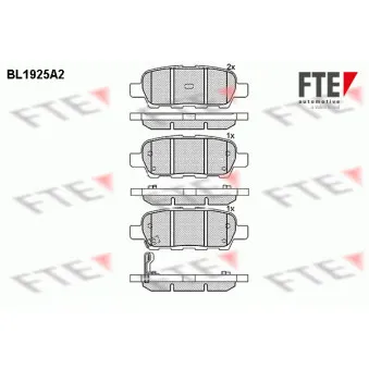 FTE BL1925A2 - Jeu de 4 plaquettes de frein arrière