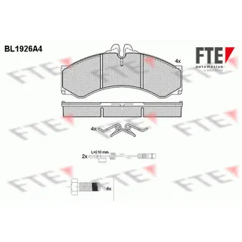 Jeu de 4 plaquettes de frein avant FTE OEM 0044202620