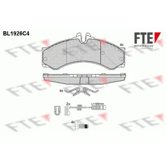 FTE BL1926C4 - Jeu de 4 plaquettes de frein avant
