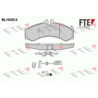 Jeu de 4 plaquettes de frein avant FTE OEM 2D0698151B