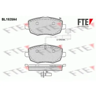 FTE BL1928A4 - Jeu de 4 plaquettes de frein avant