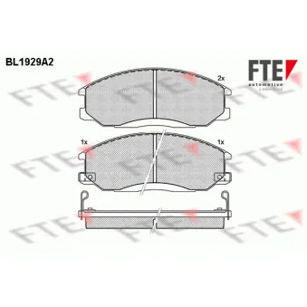 FTE BL1929A2 - Jeu de 4 plaquettes de frein avant