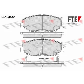 FTE BL1931A2 - Jeu de 4 plaquettes de frein avant