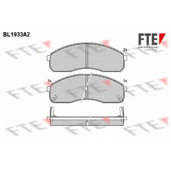 FTE BL1933A2 - Jeu de 4 plaquettes de frein avant