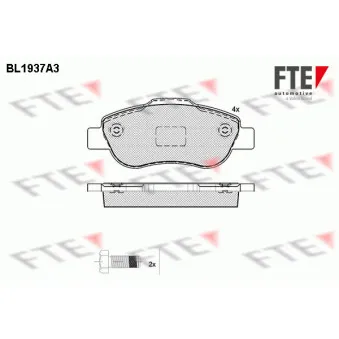Jeu de 4 plaquettes de frein avant FTE OEM 71772215