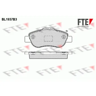 Jeu de 4 plaquettes de frein avant FTE OEM 71772215
