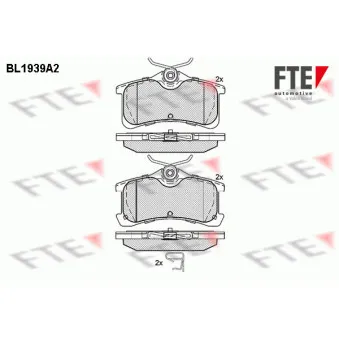 Jeu de 4 plaquettes de frein arrière FTE OEM 0446620130