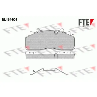Jeu de 4 plaquettes de frein avant FTE BL1944C4 pour DAF LF FT 310 - 314cv