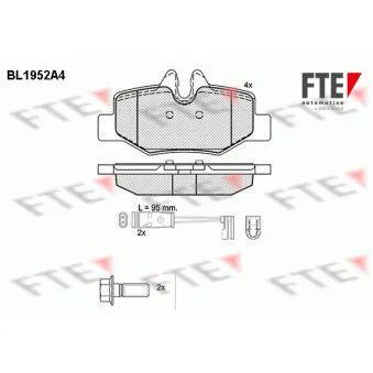 FTE BL1952A4 - Jeu de 4 plaquettes de frein arrière