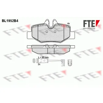 FTE BL1952B4 - Jeu de 4 plaquettes de frein arrière