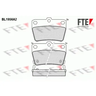 FTE BL1956A2 - Jeu de 4 plaquettes de frein arrière