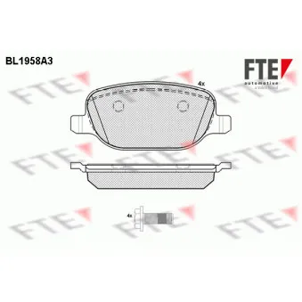 FTE BL1958A3 - Jeu de 4 plaquettes de frein arrière