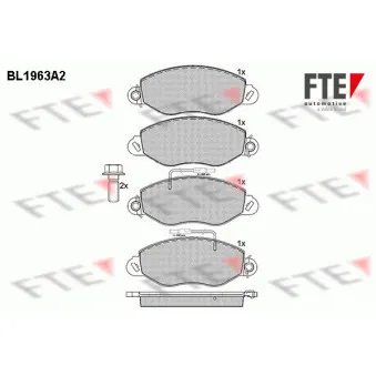FTE BL1963A2 - Jeu de 4 plaquettes de frein avant