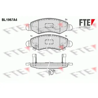 FTE BL1967A4 - Jeu de 4 plaquettes de frein avant