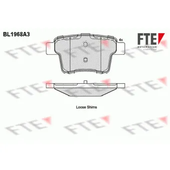 FTE BL1968A3 - Jeu de 4 plaquettes de frein arrière