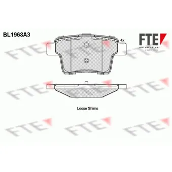 Jeu de 4 plaquettes de frein arrière FTE OEM C2S48024