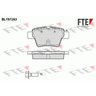 FTE BL1972A3 - Jeu de 4 plaquettes de frein arrière