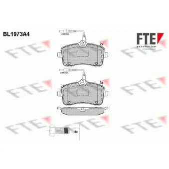 Jeu de 4 plaquettes de frein avant FTE OEM E172236