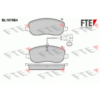 Jeu de 4 plaquettes de frein avant FTE OEM 77363627