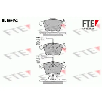 FTE BL1994A2 - Jeu de 4 plaquettes de frein avant