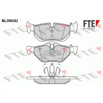 Jeu de 4 plaquettes de frein arrière FTE OEM 34216790761