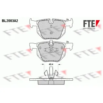 FTE BL2003A2 - Jeu de 4 plaquettes de frein arrière