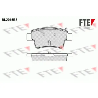 FTE BL2015B3 - Jeu de 4 plaquettes de frein arrière