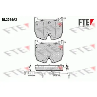 FTE BL2025A2 - Jeu de 4 plaquettes de frein avant