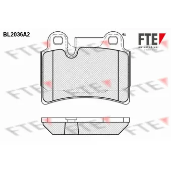 Jeu de 4 plaquettes de frein arrière FTE OEM 7L6698451B