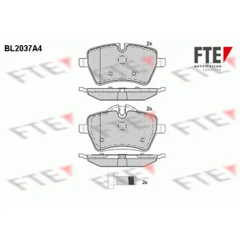 Jeu de 4 plaquettes de frein avant FTE OEM 34116770251