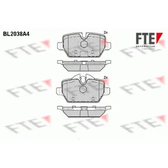 Jeu de 4 plaquettes de frein arrière FTE OEM 34216767146