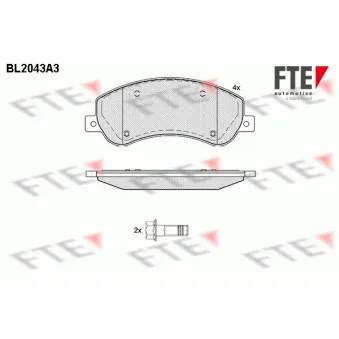 FTE BL2043A3 - Jeu de 4 plaquettes de frein avant