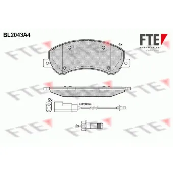 FTE BL2043A4 - Jeu de 4 plaquettes de frein avant