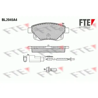 FTE BL2045A4 - Jeu de 4 plaquettes de frein arrière