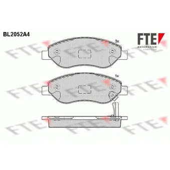 FTE BL2052A4 - Jeu de 4 plaquettes de frein avant