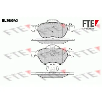 FTE BL2055A3 - Jeu de 4 plaquettes de frein avant